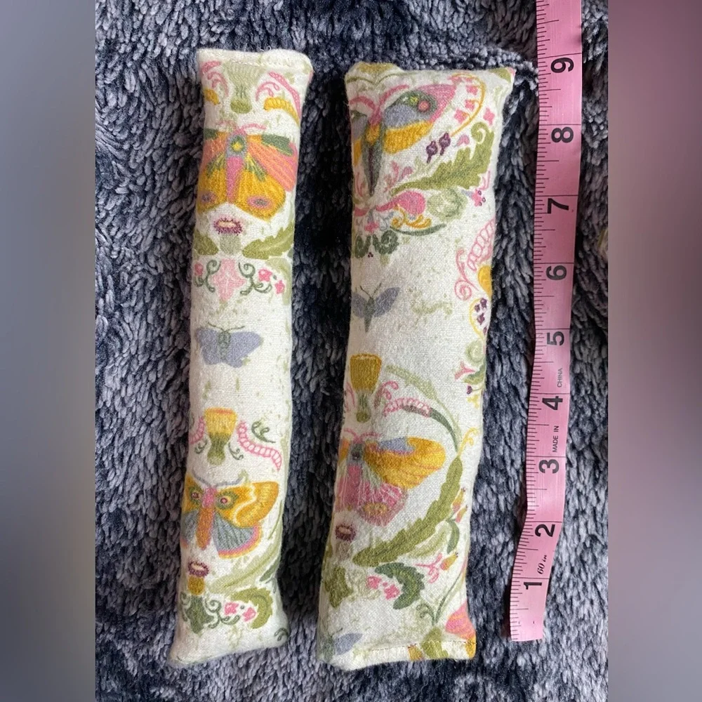 Handmade Beige Boho Print Catnip Kick Stick Cat Toy Set (6)